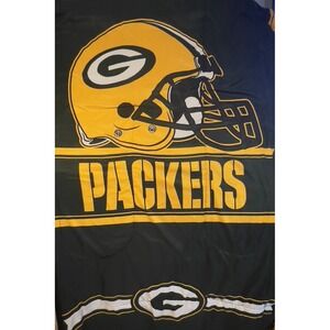 Green Bay Packers Blanket Throw 57X44 Football Yellow Super Bowl Rogers Helmet